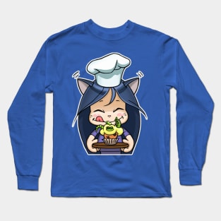 Kitty The Witch Food Chef. Long Sleeve T-Shirt